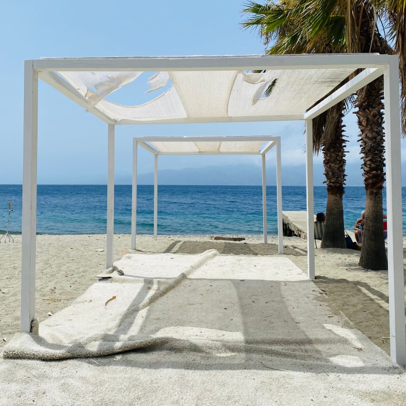 mare, palme, gazebo